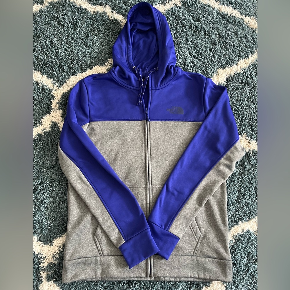 Men’s The North Face Surgent Full Zip Hoodie, large, Aztec Blue and Medium Gray